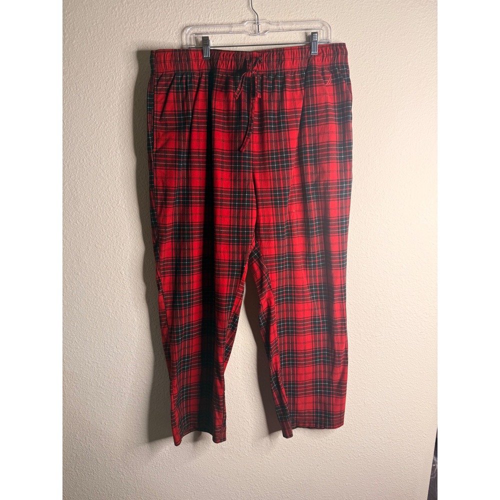 Nautica Pajama Pants Mens XL Red Black Plaid Sleepwear Lounge Excellent